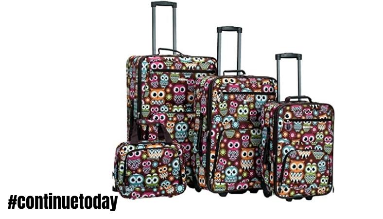 Rockland Jungle Softside Upright Unique Luggage Set