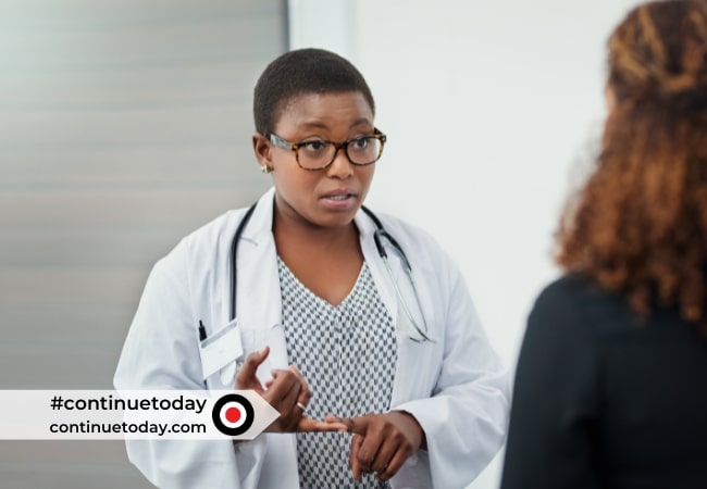 A doctor is giving advice