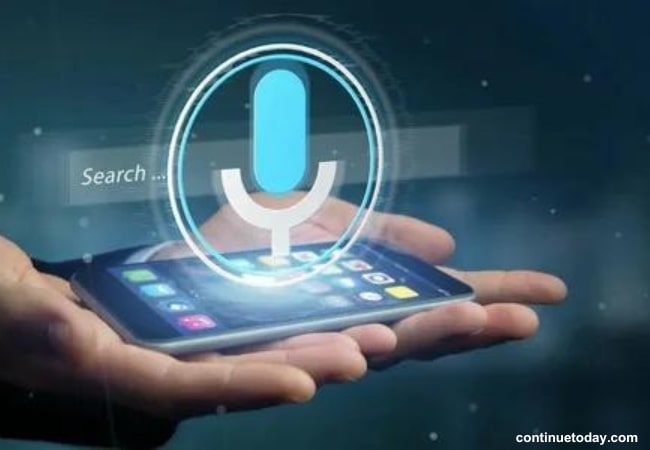 human hand holding phone with AI for optimizing searches