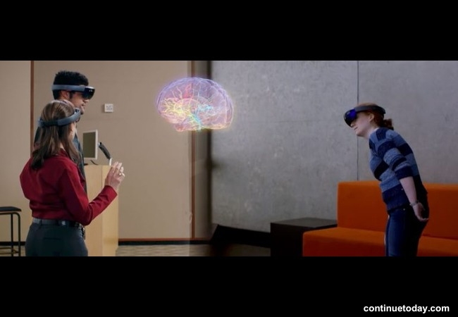 three people in Case Western University Using Mixed Reality