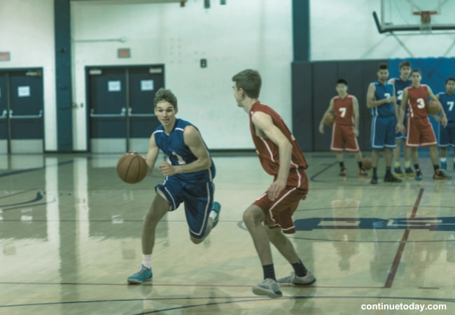 High school basketball game