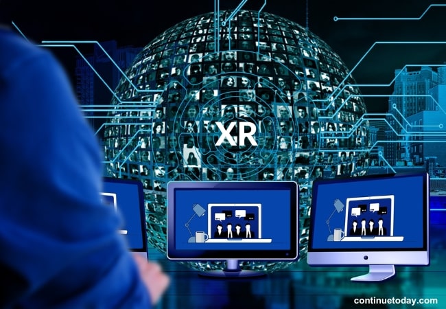 security person using Extended Reality with different devices in Concern for People's Safety