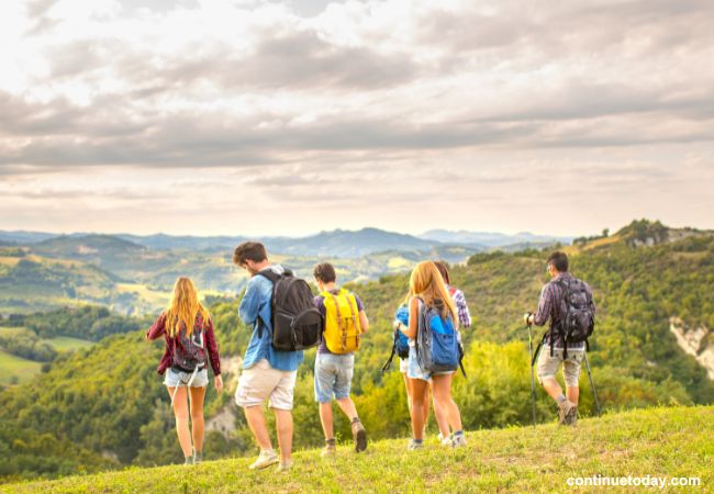 A group of people enjoying a domestic tour