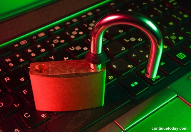 a lock is unlocked over keyboards  