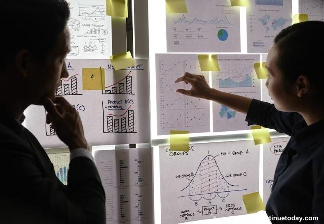 two individuals working on the progress of product development history