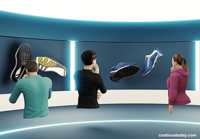 3 people's avatar using Metaverse for virtual advertising