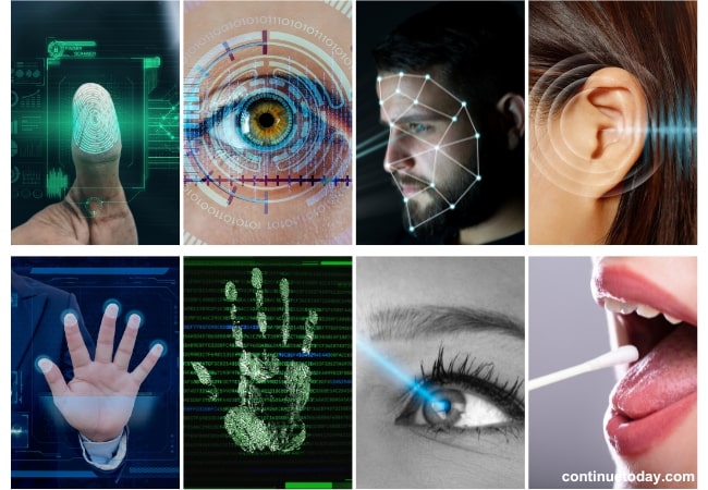 8 different types of Physiological Biometrics system